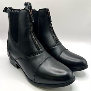 Dublin-Women's Black Front-Zip Horse‎ Riding Boots- Size:8